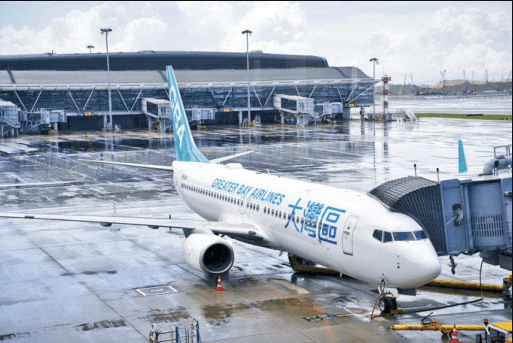 大灣區航空前往台北桃園機場客機，因天氣原因延誤。資料圖片