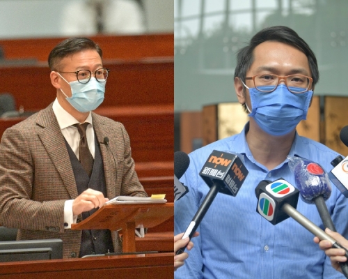 張國鈞(左)及陸頌雄(右)等議員發文支持中央決定。資料圖片