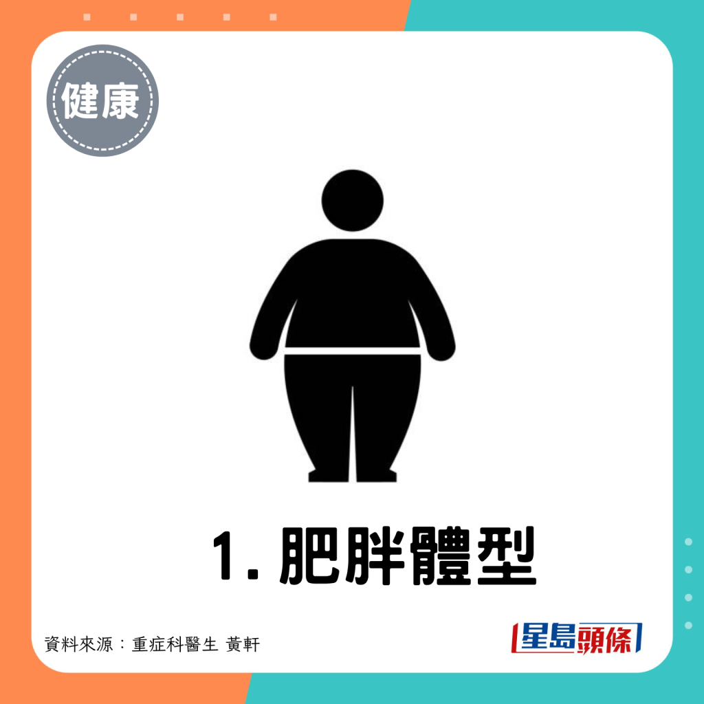 1. 肥胖体型。