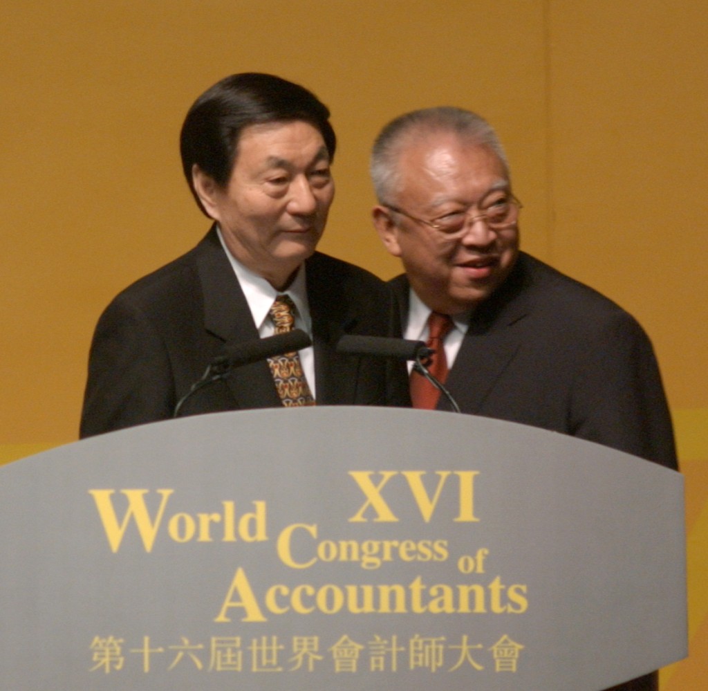 朱鎔基、董建華出席第16屆世界會計師大會。