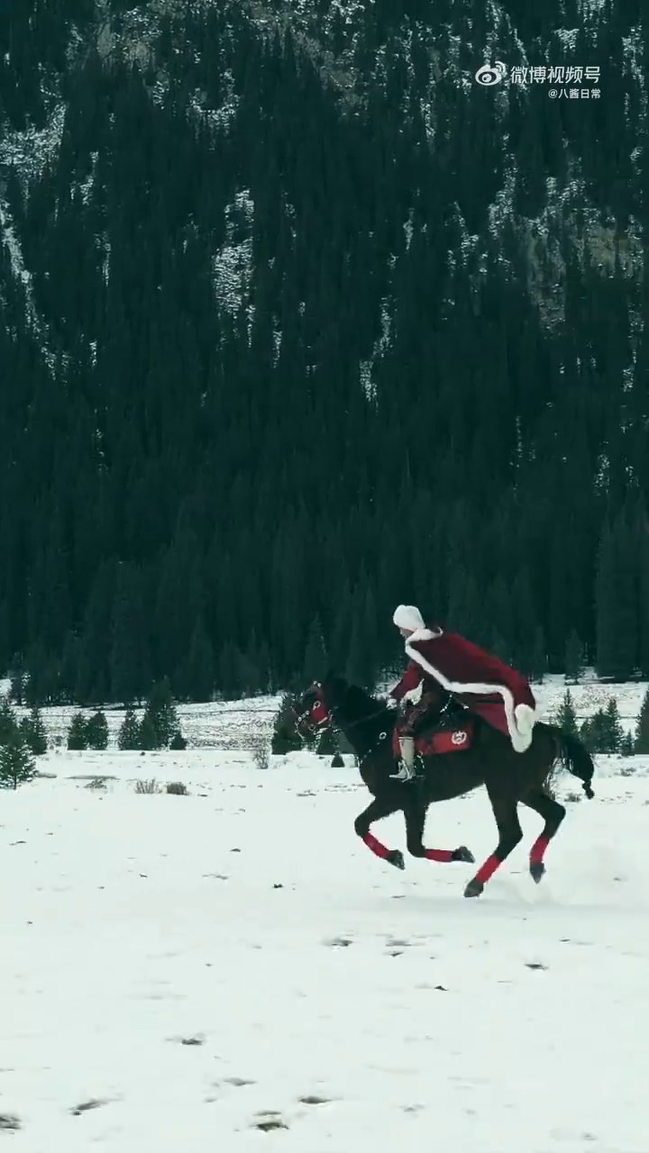 賀嬌龍曾因披著紅色斗篷在雪原策馬而走紅。