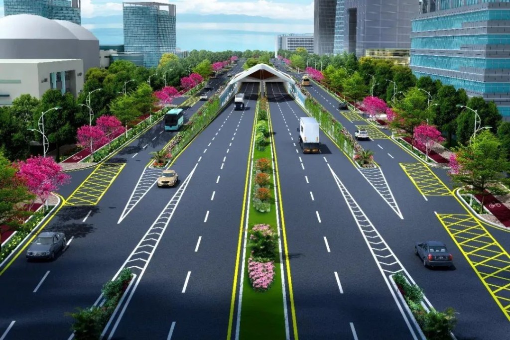 地下道路規劃等級為城市快速路，雙向六車道，設計時速80公里。