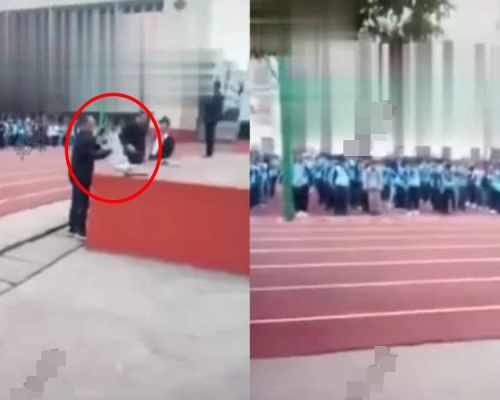 实施多次禁手机方法不果，当众砸学生手机惹争议。网图