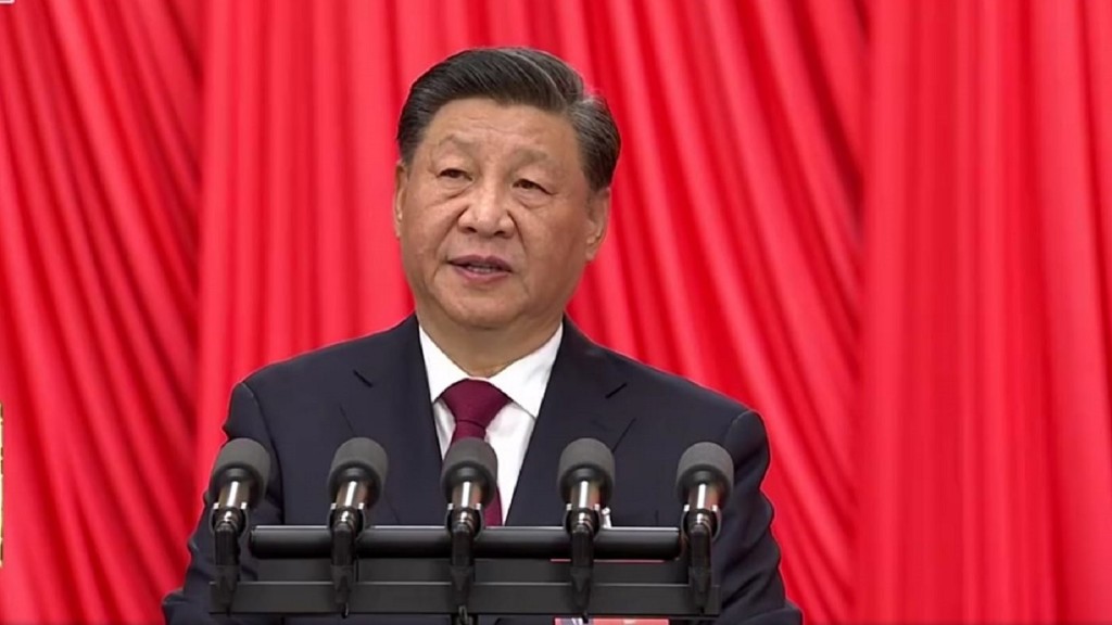 中共總書記、國家主席習近平發表講話。
