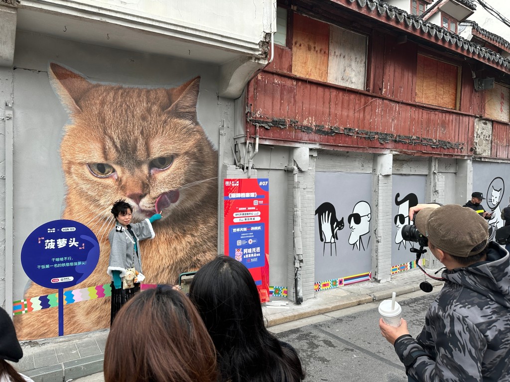 每幅壁畫都展示貓咪可愛的一面。(微博)