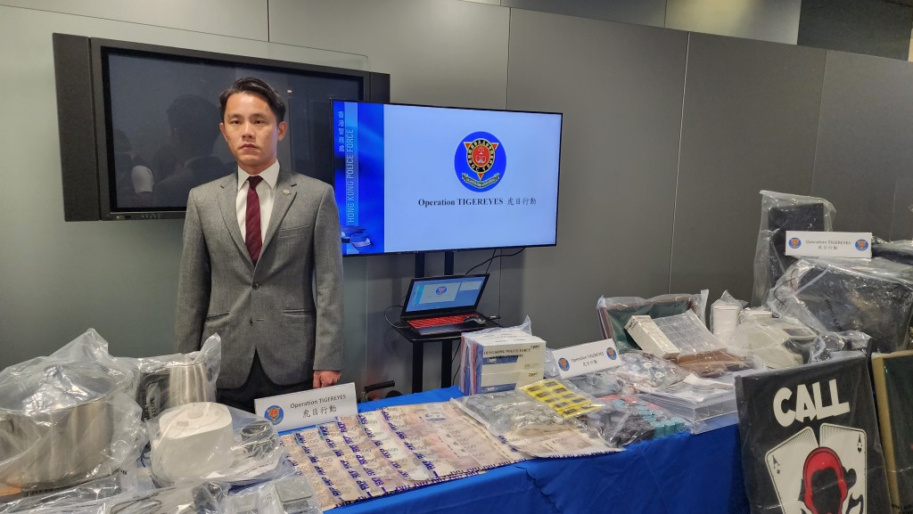 行動中，警方檢獲約4.1公斤可卡因、製毒工具、賭博工具、價值33萬元籌碼等大量犯罪證物。