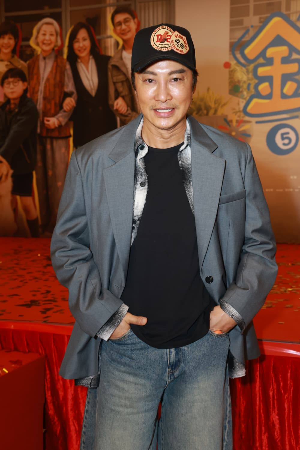 譚耀文現身《金多寶》首映禮,撐導演翁子光場。 譚耀文現身《金多寶》首映禮,撐導演翁子光場。