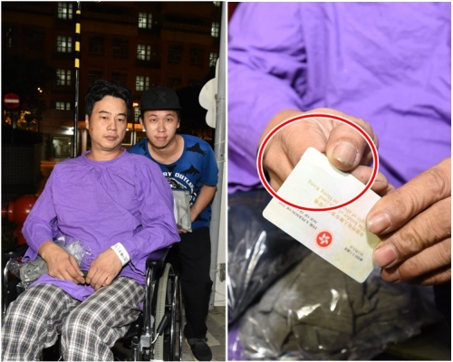 黃氏父子講述事發經過並展示損毀的身分證。