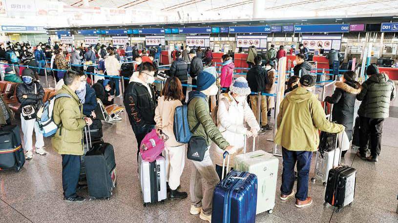 中國出境航班預訂量僅為疫情前的15%。 資料圖片