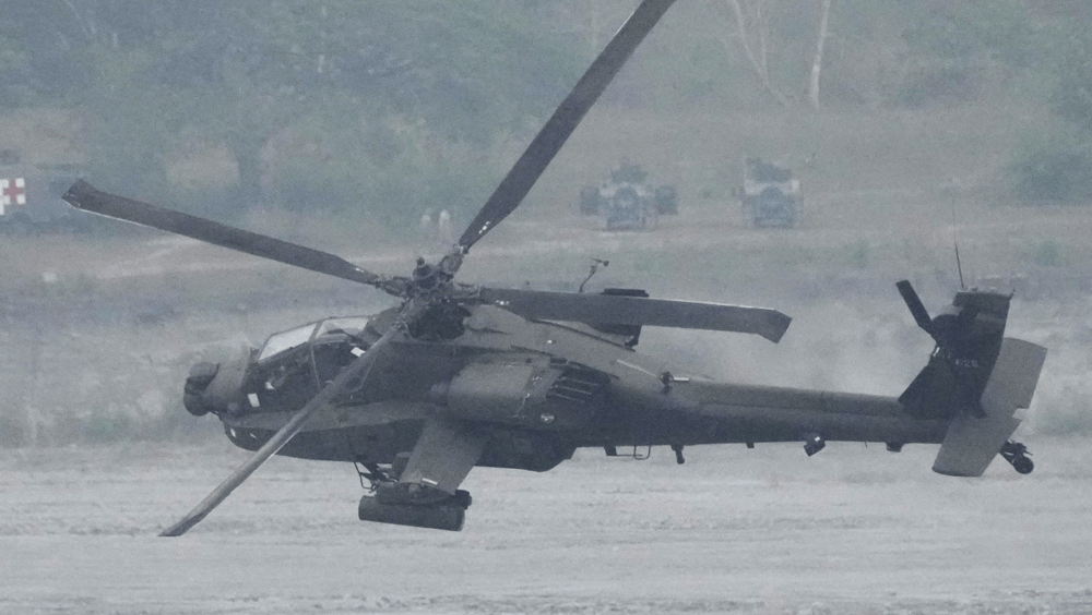 美國陸軍「阿帕契」(Apache)直升機的資料圖片。AP