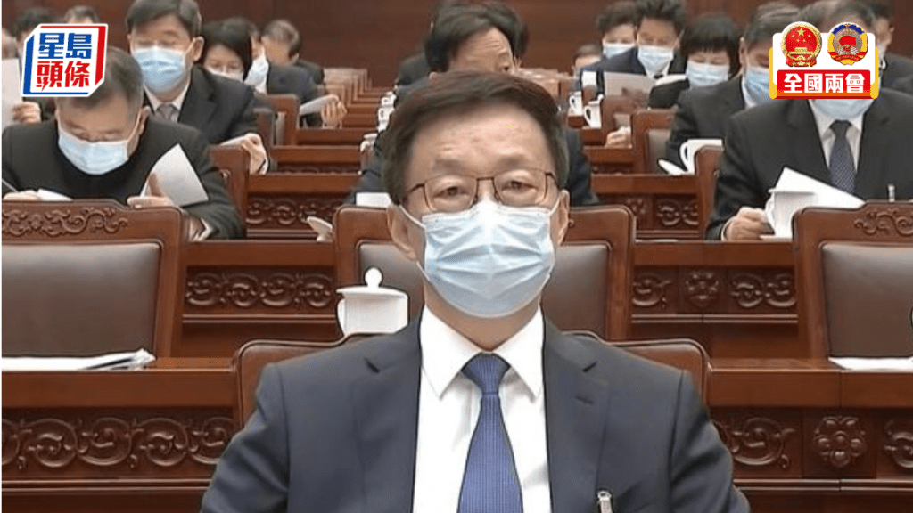 央視新聞聯播出現韓正出席十四屆全國人大一次會議預備會議的鏡頭。