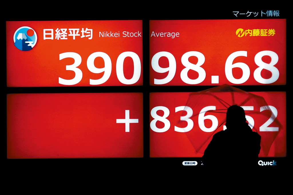 恒指昨日收升239點，3日累漲587點。