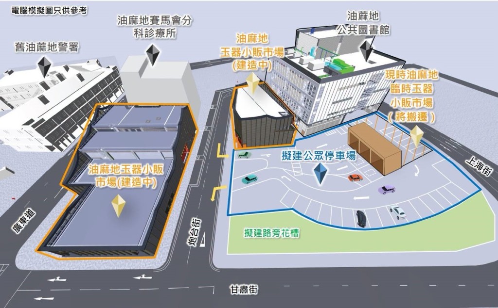 該臨時豎井位於上海街與甘肅街交界。路政署FB
