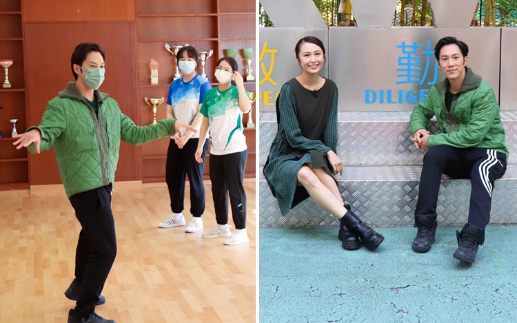 湯怡和麥秋成重遊母校。