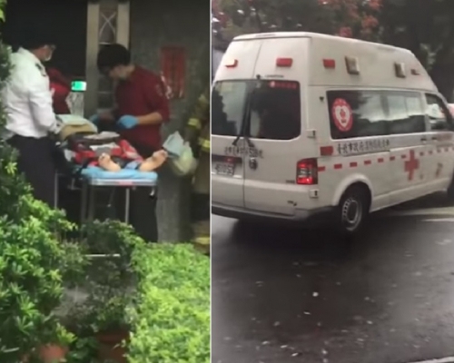 老翁由救護車送院，惜終告不治。網圖