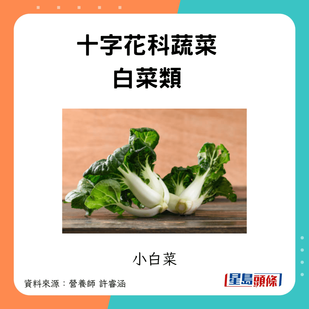 防癌為肝臟解毒食物  十字花科蔬菜白菜類：小白菜