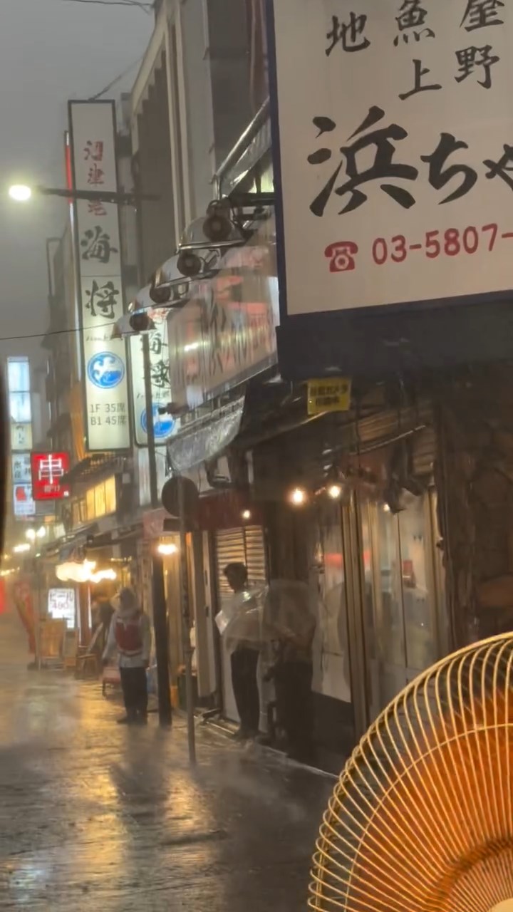 今日傍晚，東京上野天氣驟變落冰雹。threads@oniyome0201