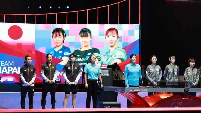 世乒團體賽港女隊力戰惜負日本，睽違6年再奪銅牌。 乒總圖片