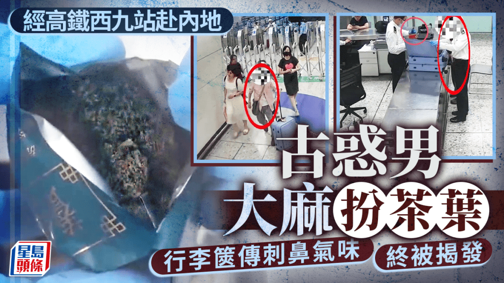 西九龍站｜高鐵古惑男「大麻扮茶葉」  闖關傳刺鼻異味被截｜有片
