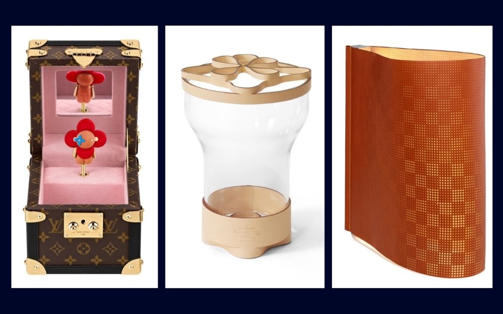 左起/Vivienne音樂盒/$29,000; Leather Rosace Vase and Tray by Atelier Oï /個別訂價; Surface Lamp by Nendo/$36,000。 左起/Vivienne音樂盒/$29,000; Leather Rosace Vase and Tray by Atelier Oï /個別訂價; Surface Lamp by Nendo/$36,000。