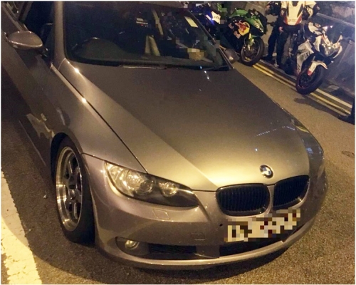 涉及頂包案的寶馬跑車。