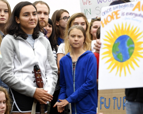 瑞典环保少女白宫外示威,吁特朗普正视全球暖化。AP