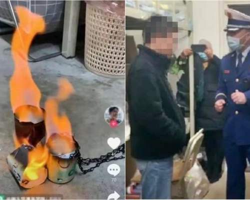 雲南一名大學生於宿舍生火取暖，結果被消防員上門訓斥。網圖