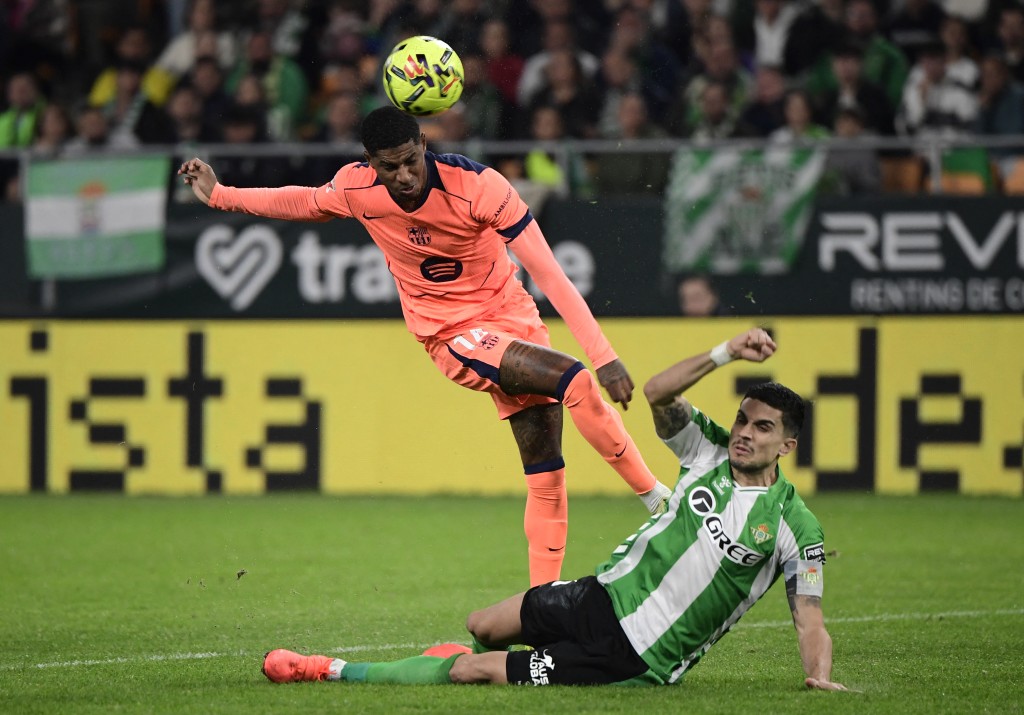 拉舒福特5次射門都無功而還。法新社 拉舒福特5次射門都無功而還。法新社