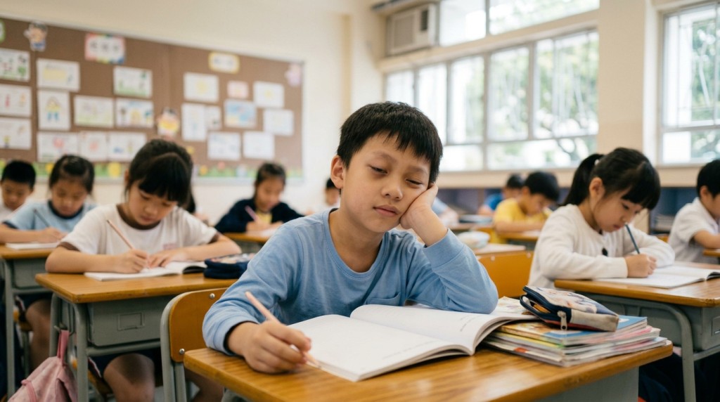 張漢奇醫生指出，ADHD症狀與失眠之間存在顯著的雙向惡性循環。（AI生成示意圖）