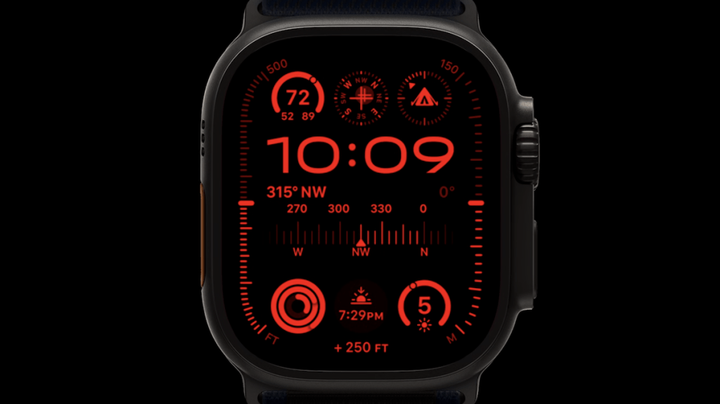 Apple Watch Ultra 2登場，螢幕亮度高達3,000nits， 夜間模式更可以在昏暗環境中啟動