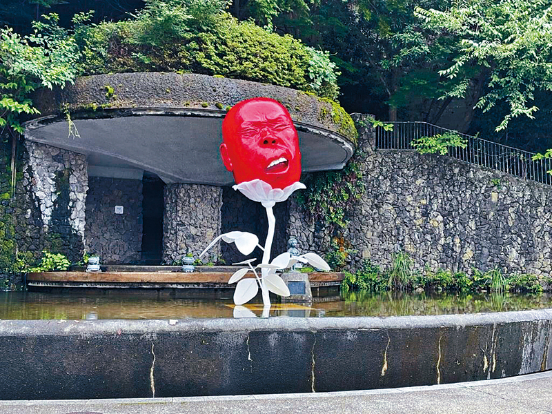 第二次參與六甲Meets Art藝術散步的雕刻藝術家佐藤圭一，便在有馬溫泉區展示五個表情豐富的巨大人頭狀雕刻作品。