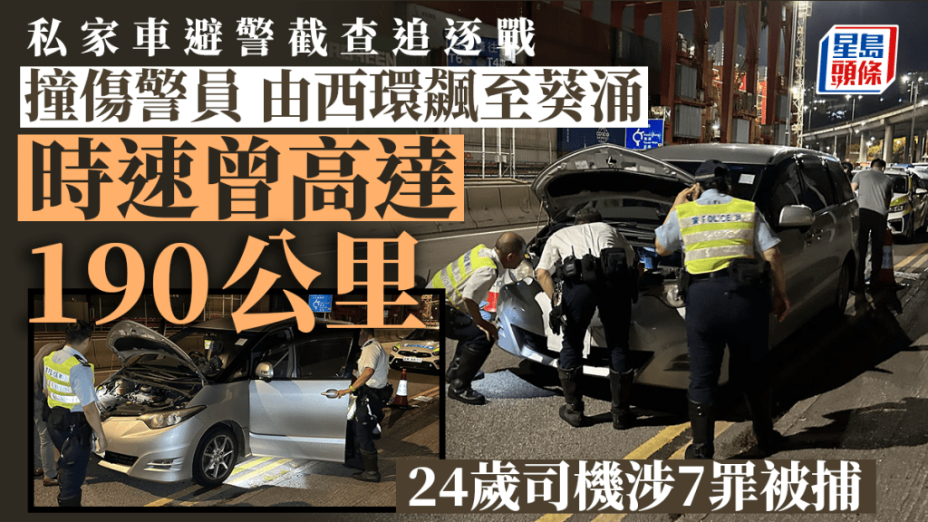 港島西區昨日(26日)發生一宗瘋狂駕駛事件,有警員被撞傷。