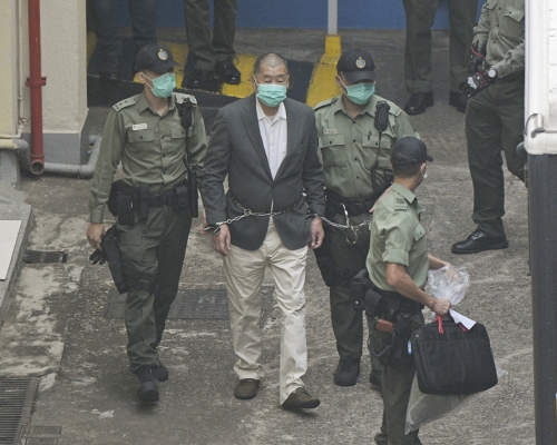 黎智英被拒保釋，續還柙。 資料圖片