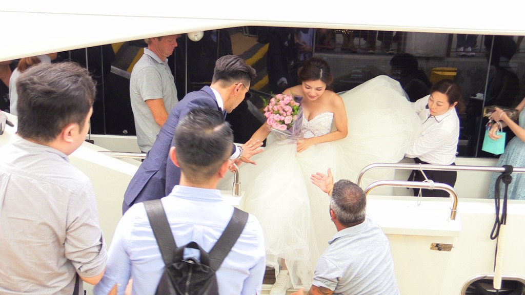 2018年，陳展鵬與單文柔在遊艇上舉行婚禮。