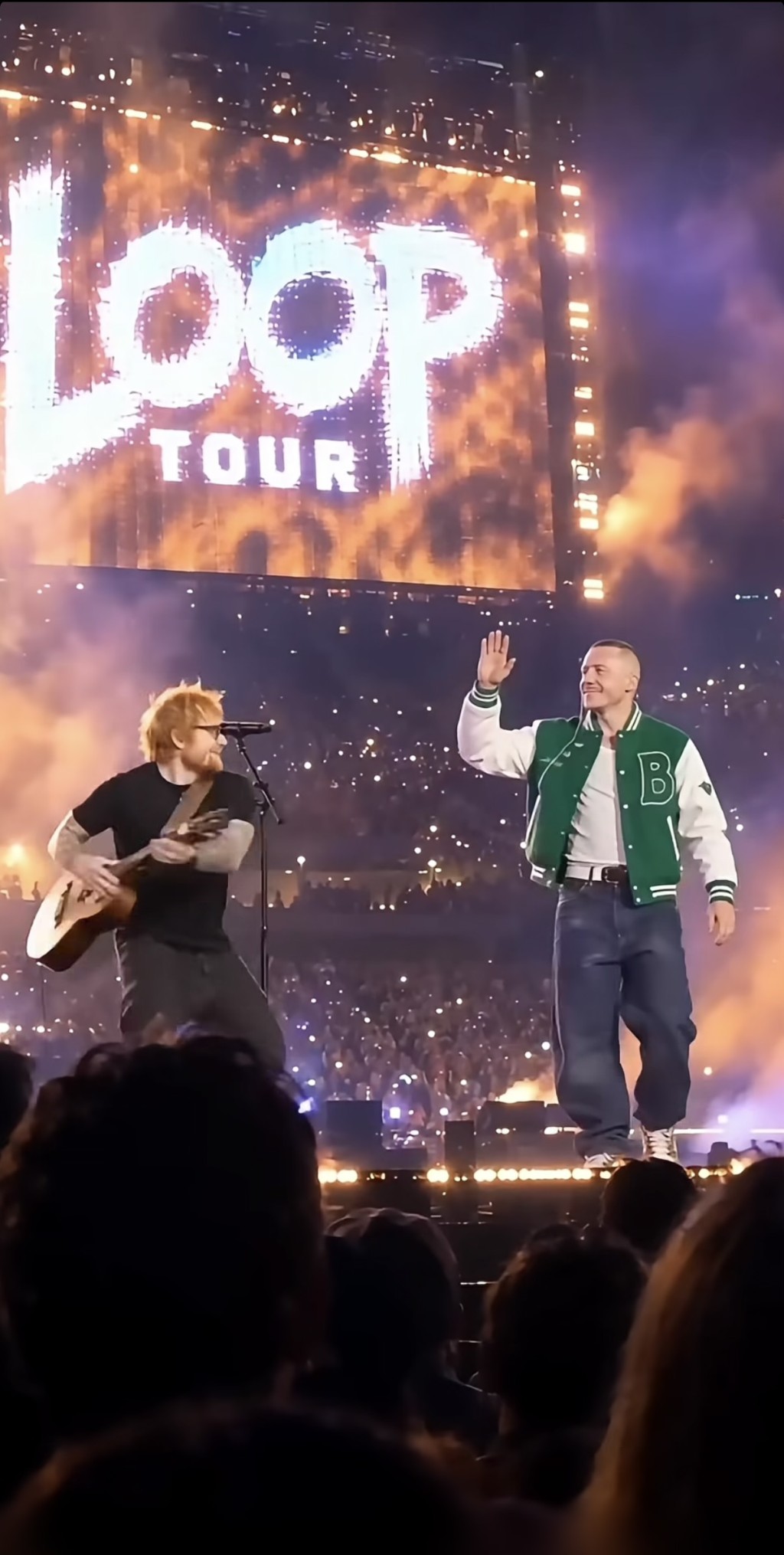 Macklemore(右)因在台上發表支持巴勒斯坦言論,被逐出Ed Sheeran的巡唱。 Macklemore(右)因在台上發表支持巴勒斯坦言論,被逐出Ed Sheeran的巡唱。