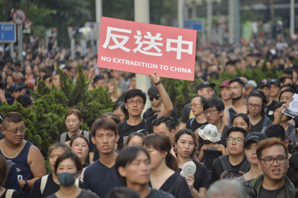 政府修訂《逃犯條例》引發大規模示威。資料圖片