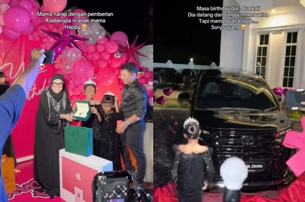 馬來西亞一名女富豪為11歲女兒砸185萬慶生。TikTok/farhanazahra91