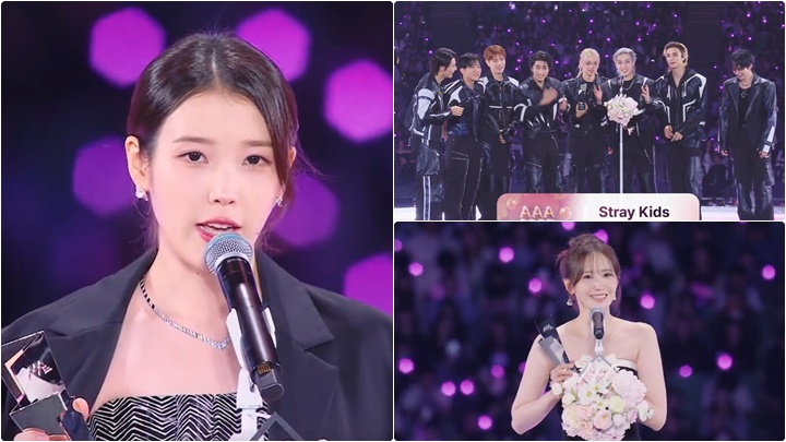 2025 AAA颁奖礼丨IU全晚共夺6奖获颁最高荣誉年度演员大奖  Stray Kids获封年度歌手  润娥夺年度女演员奖以中文答谢观众