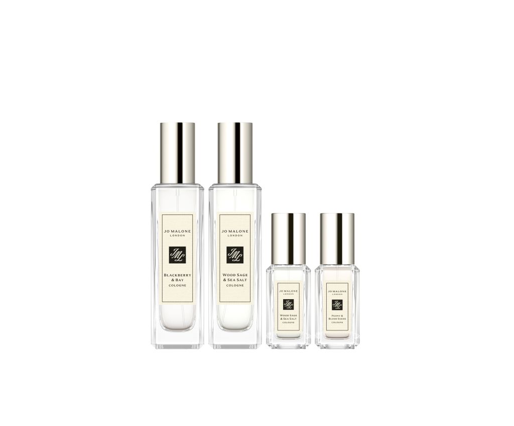 Jo Malone London - 黑莓子与鼠尾草香氛糅合™套装 $1,320(原价$1,730 23%OFF):黑莓子与月桂叶古龙水 30ml、鼠尾草与海盐古龙水 30ml、鼠尾草与海盐古龙水 9ml、牡丹与胭红麂绒古龙水 9ml