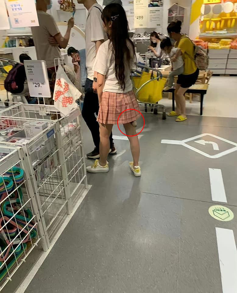 台湾本月初亦有网民发现当地有短裙少女插「狐狸尾」行IKEA。