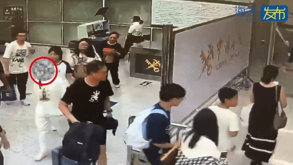 可疑旅客被關員截查。 海關發布 可疑旅客被關員截查。 海關發布