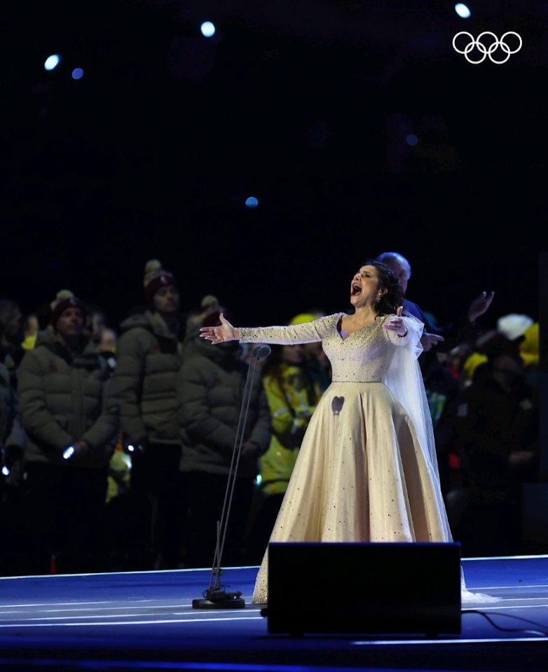 中國鋼琴家郎朗與意大利女高音歌唱家Cecilia Bartoli，在開幕禮上合作演出。（奧運官方IG）