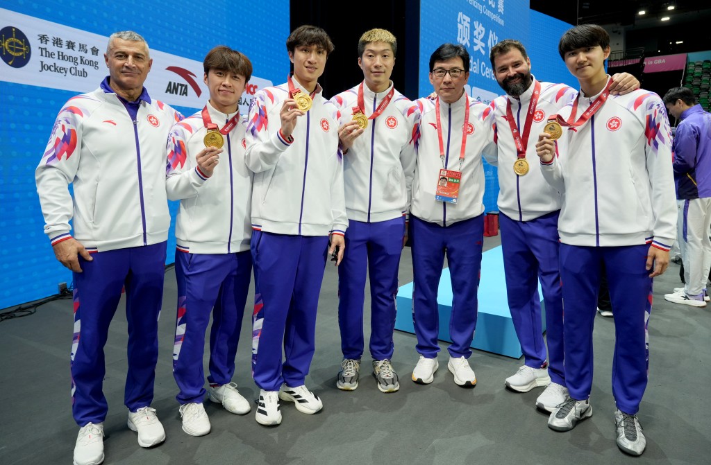 男子花劍團體賽由港隊奪金。資料圖片  