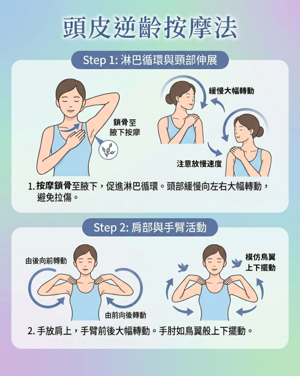 頭皮逆齡按摩法步驟1-2