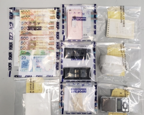 警方檢獲的證物。