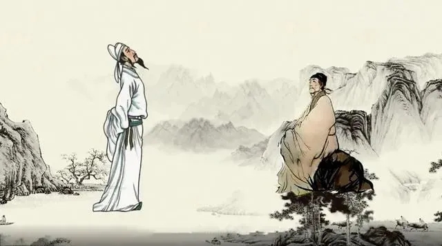 畫家筆下的李白和杜甫相會。