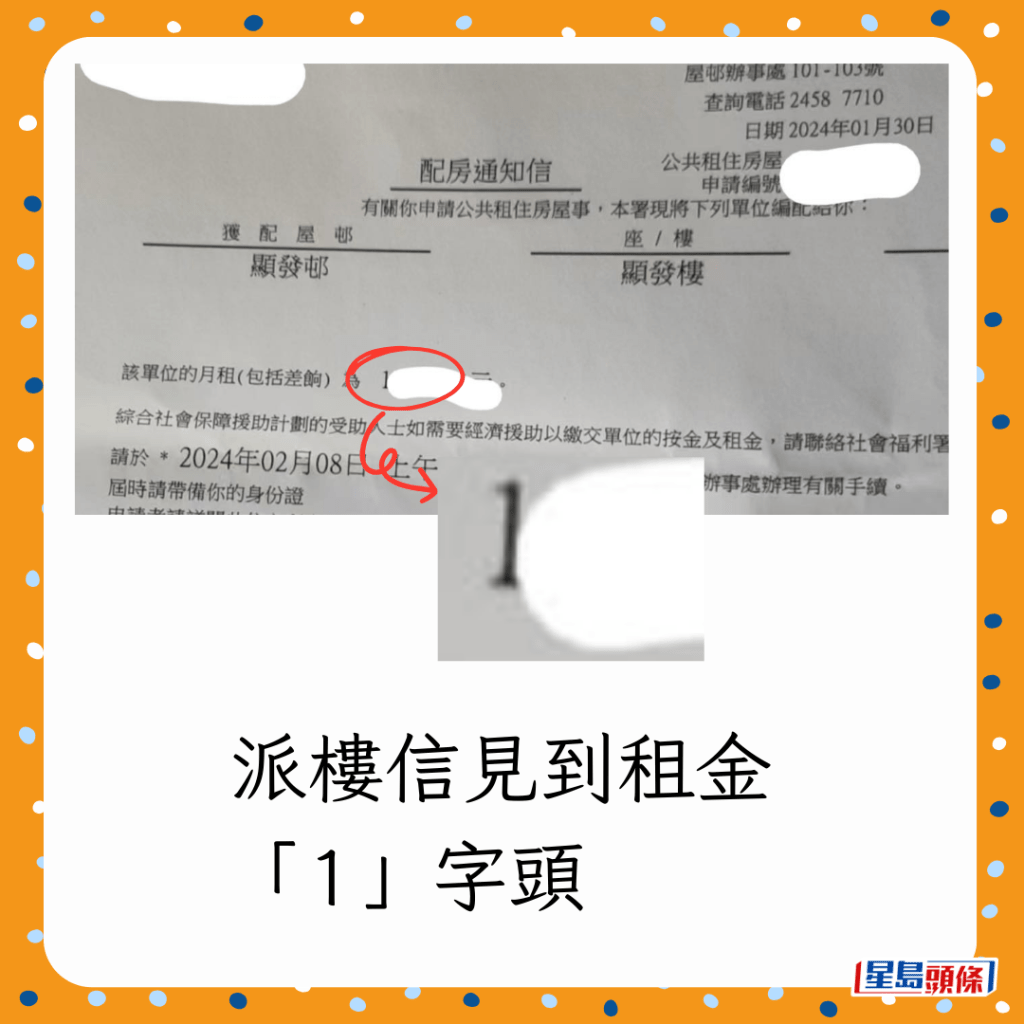 派楼信见到租金「1」字头