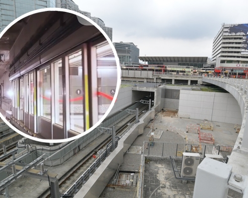 港鐵屯馬線將進入全線試運行階段,列車駛入新建路段。資料圖片