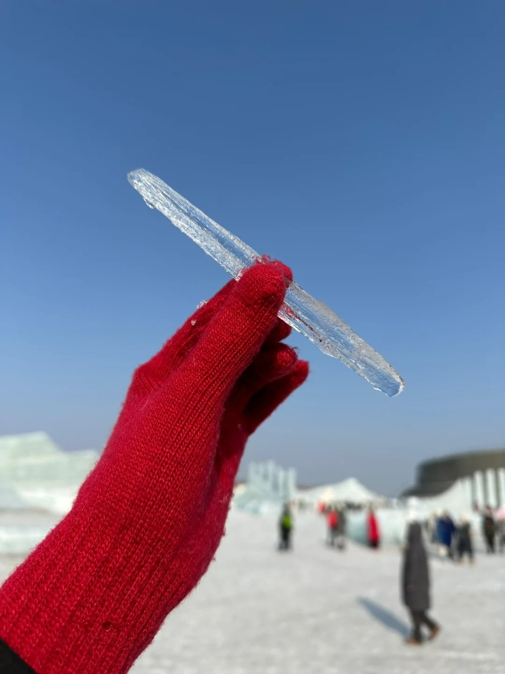 哈尔滨冰雪大世界的大型冰雕因为融化，即将闭园。小红书