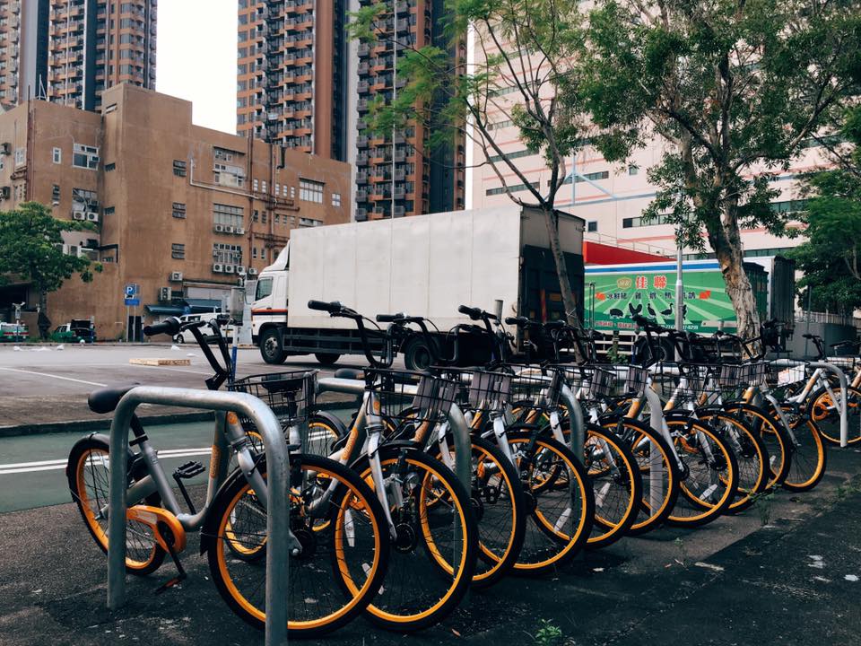 另一间共享单车oBike，主要在东涌、元朗、马鞍山及屯门推出。oBike网上图片